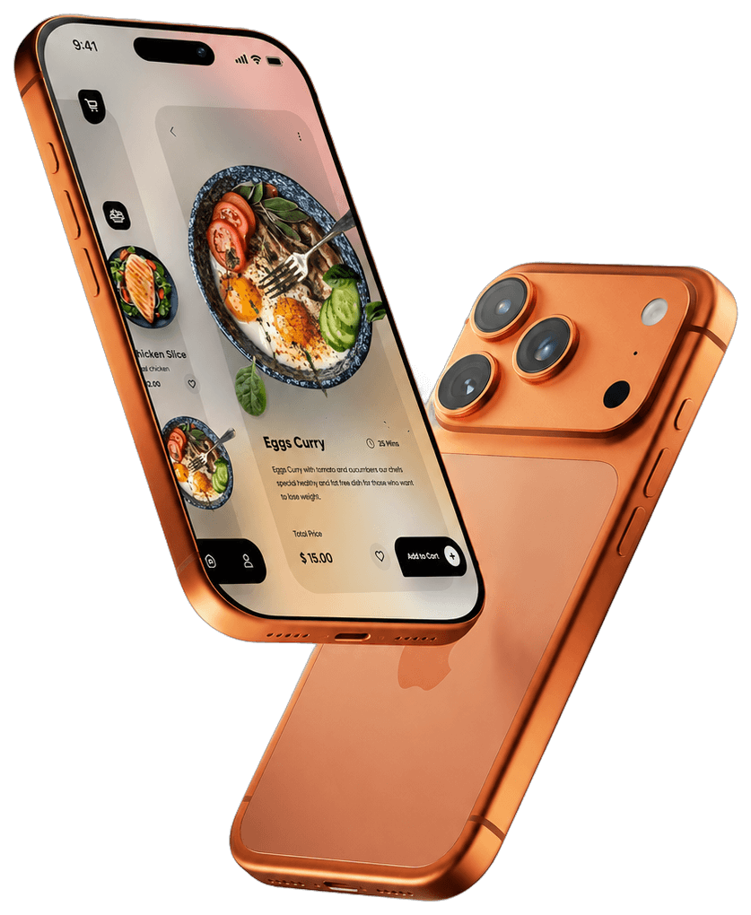 Menú online de un restaurant en un iPhone